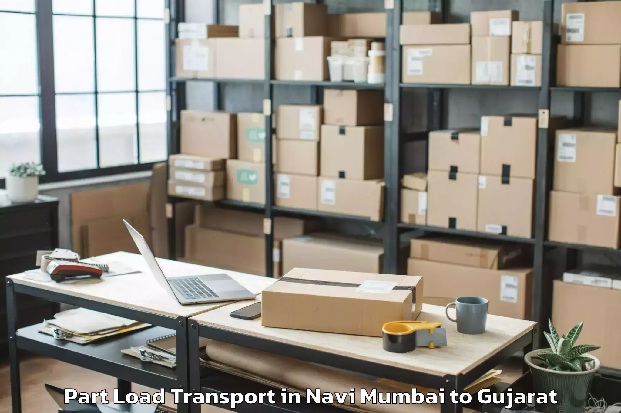 Professional Navi Mumbai to Inorbit Mall Vadodara Part Load Transport